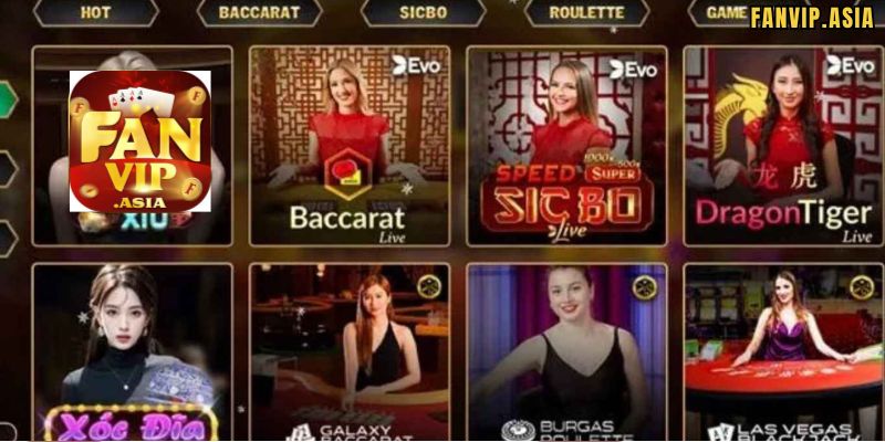 Game Live Casino FanVip trực tuyến đa dạng